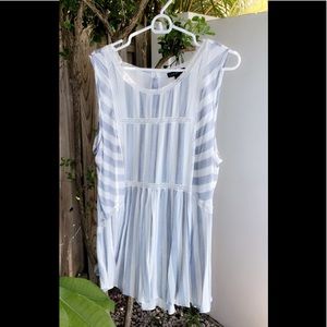 Blue lace baby doll blouse